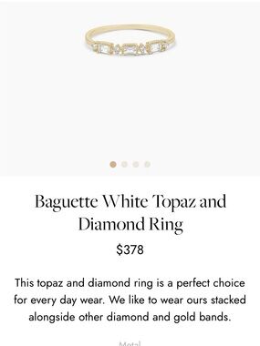 Gorjana Gold Ring with White Topaz and Diamond Accents